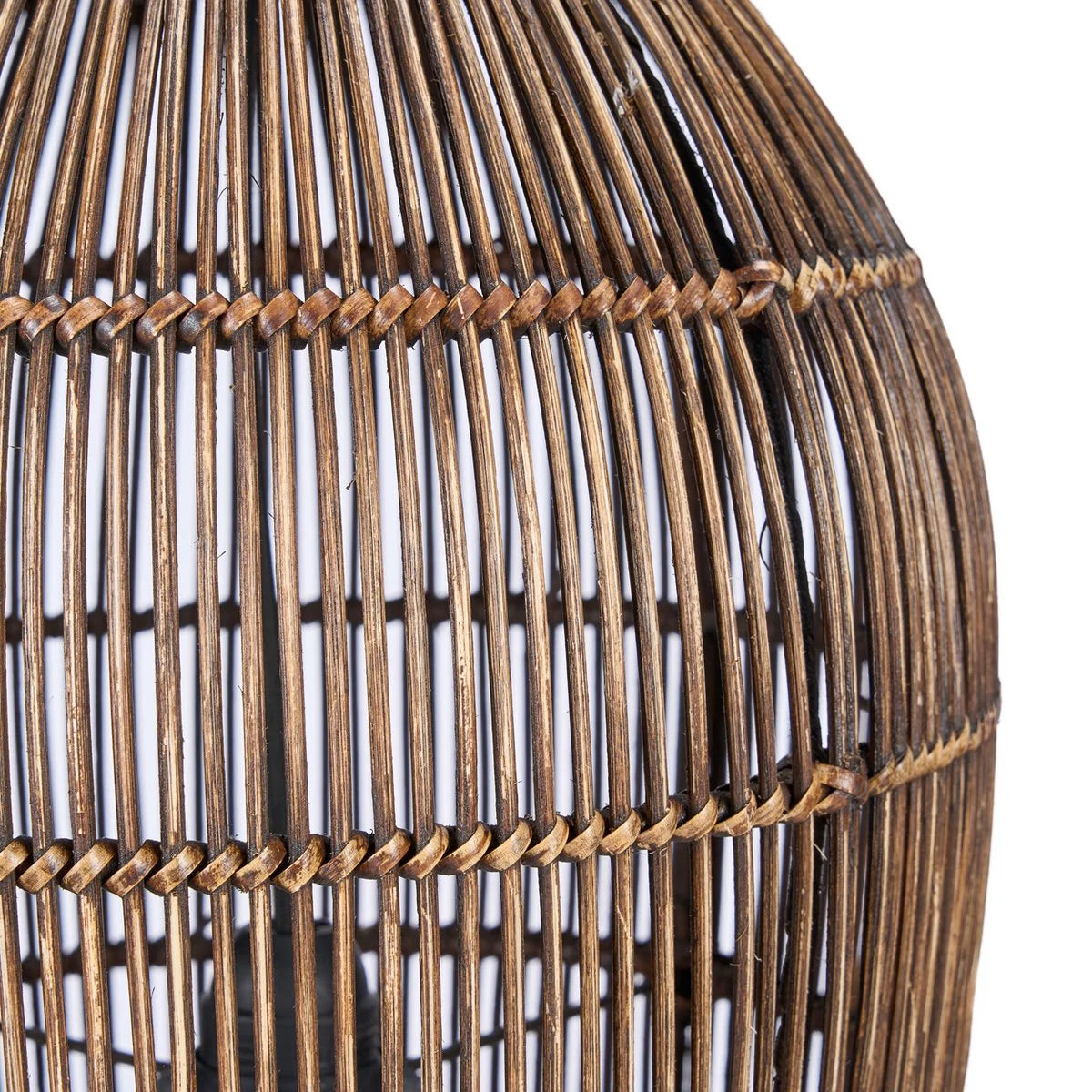 Pendelleuchte Woven Bell Braun – S – handgefertigt aus Bambus