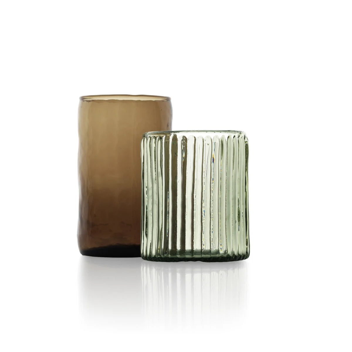 Wasserglas geriffelt – Olive Ribbed Tumbler von Bazar Bizar