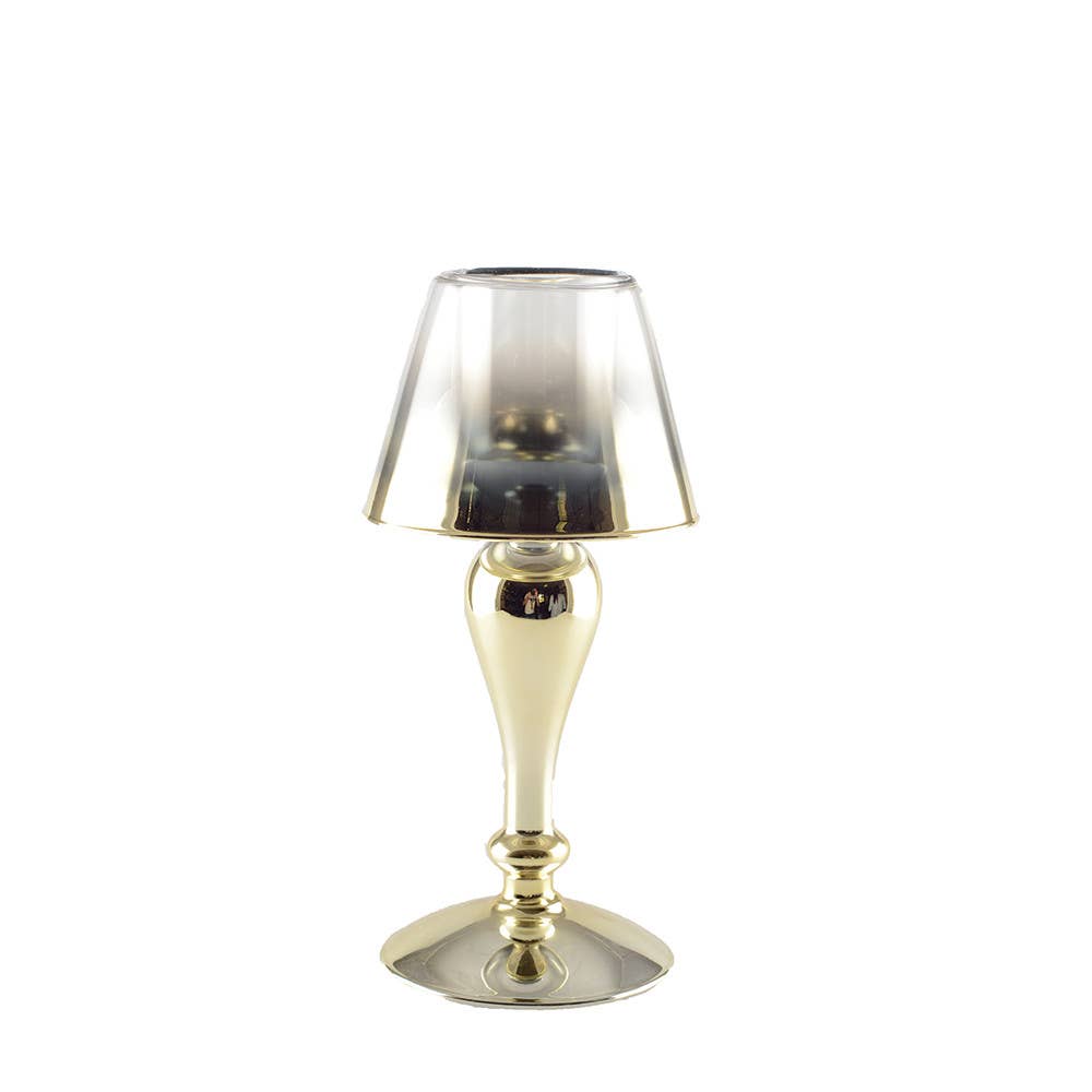 Goldener Glas-Kerzenhalter auf Sockel 25 cm – Istrien