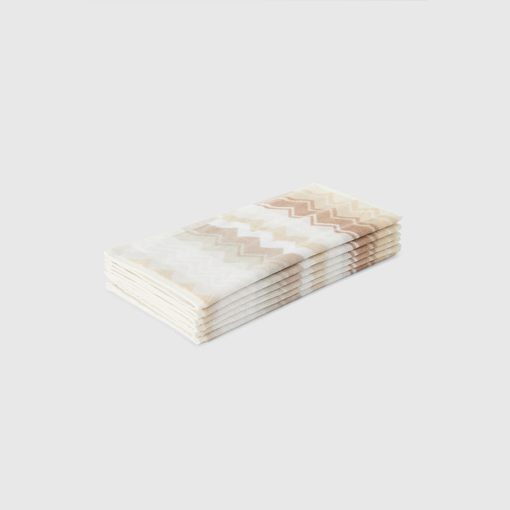Missoni Home Giacomo Gesichtshandtücher 6er-Set Creme 30 × 30 cm – 100 % Baumwolle