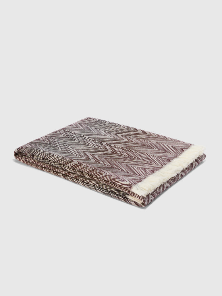 Missoni Home Plaid Timmy 130 × 190 cm Braun/Weiß – 100 % Wolle