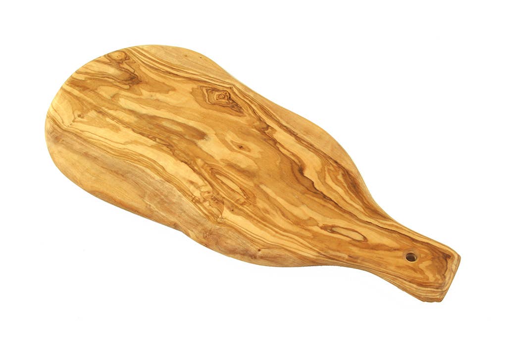 Servierbrett aus Olivenholz 33–35 cm mit Griff – Jure