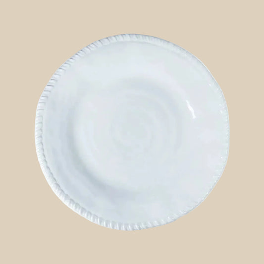 Melamin-Essteller mit Kordelrand – Weiß Ø 28 cm