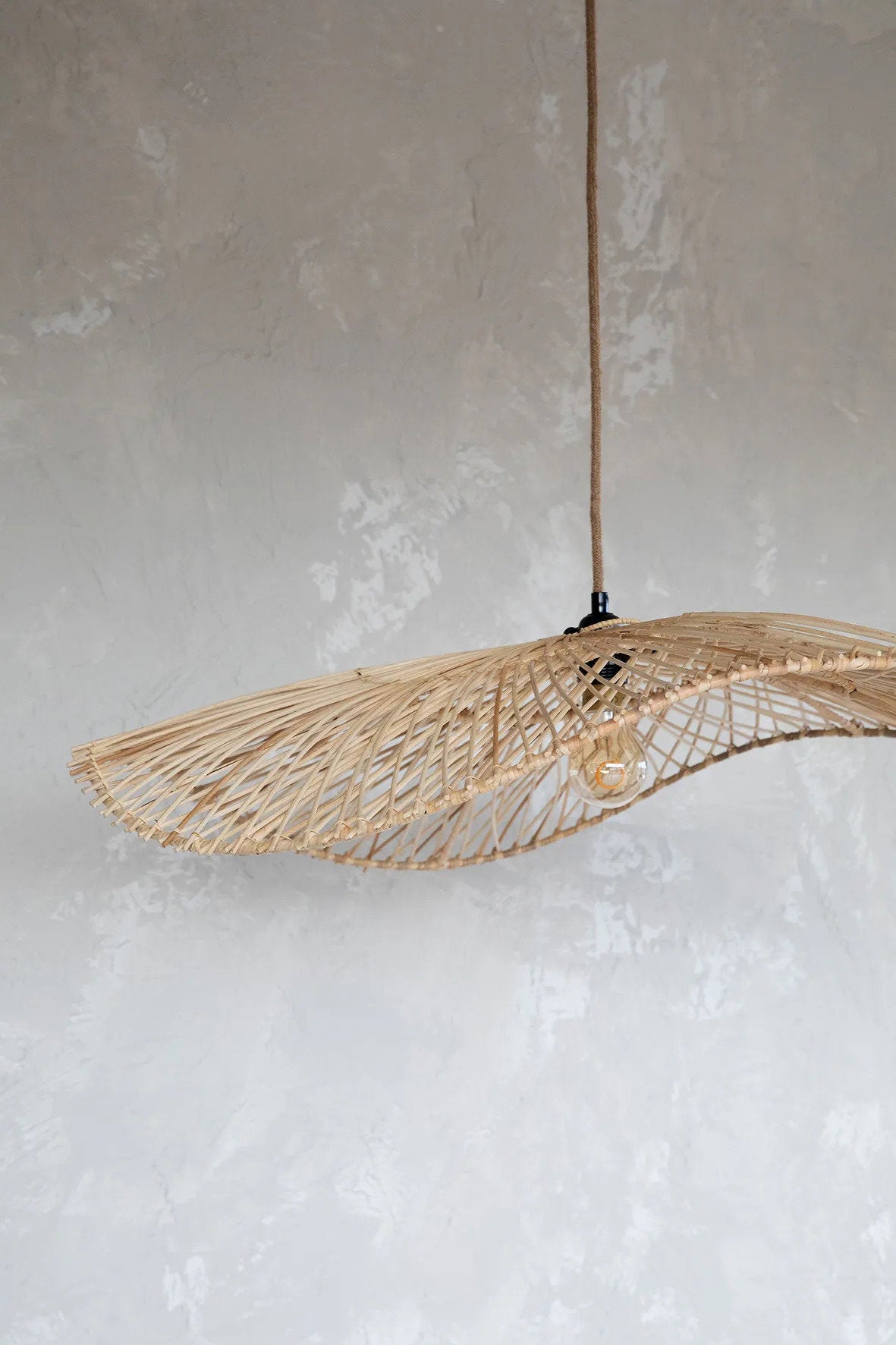 Chapeau Pendant Natural L – Rattan Hängelampe Bazar Bizar