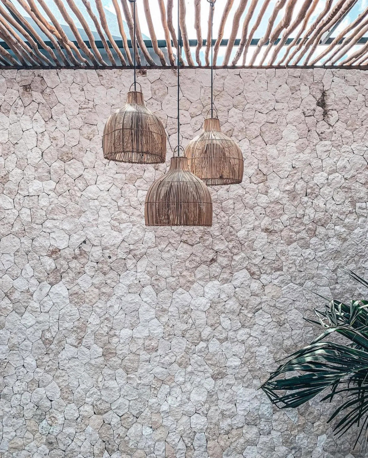 Lobster Trap Pendant Natural L – Rattan Hängelampe Bazar Bizar