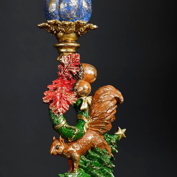 WERNS Kerzenleuchter Santa auf Roller mit Tannenbaum – 30,5 cm