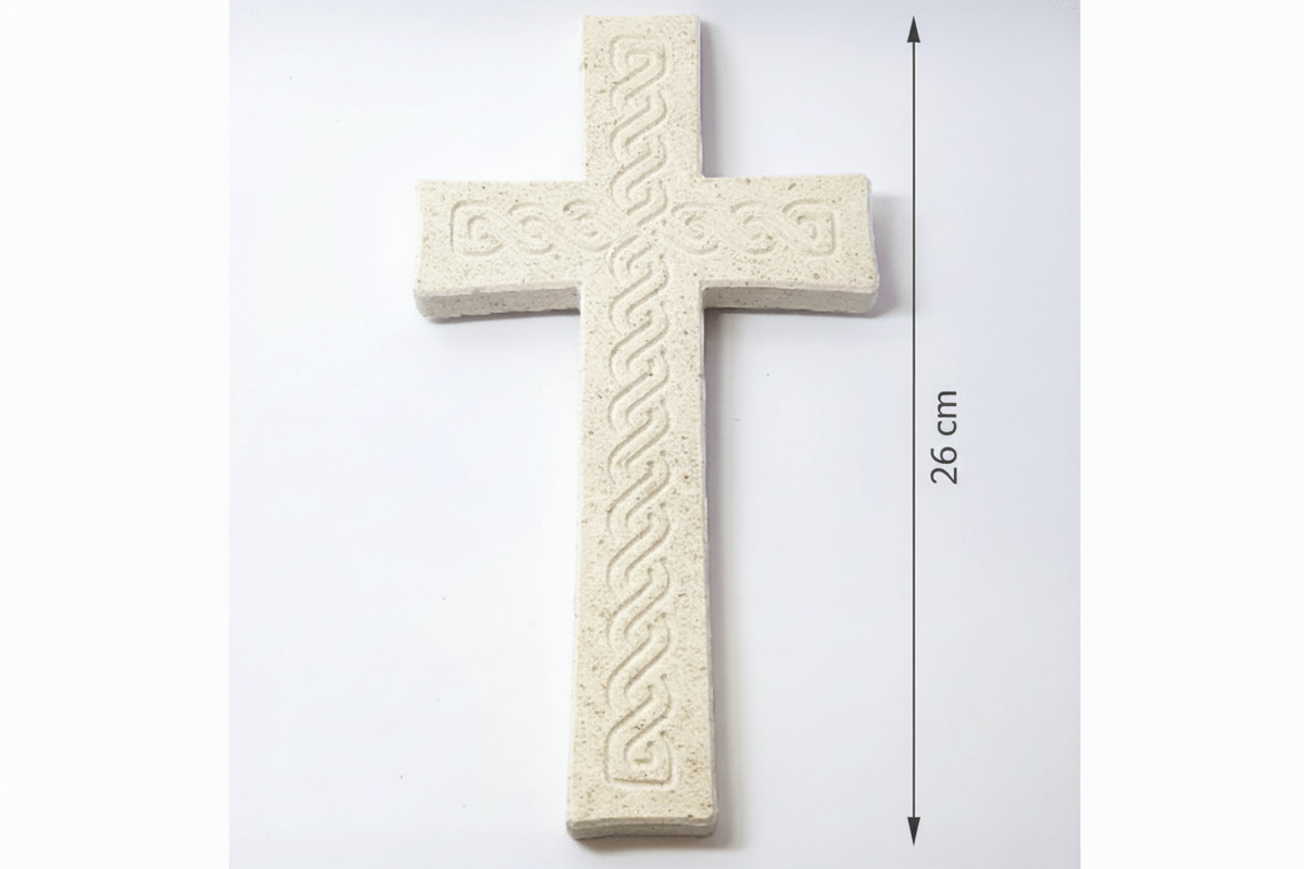 Wandkreuz aus Brač-Stein – gerade Form | 26 cm