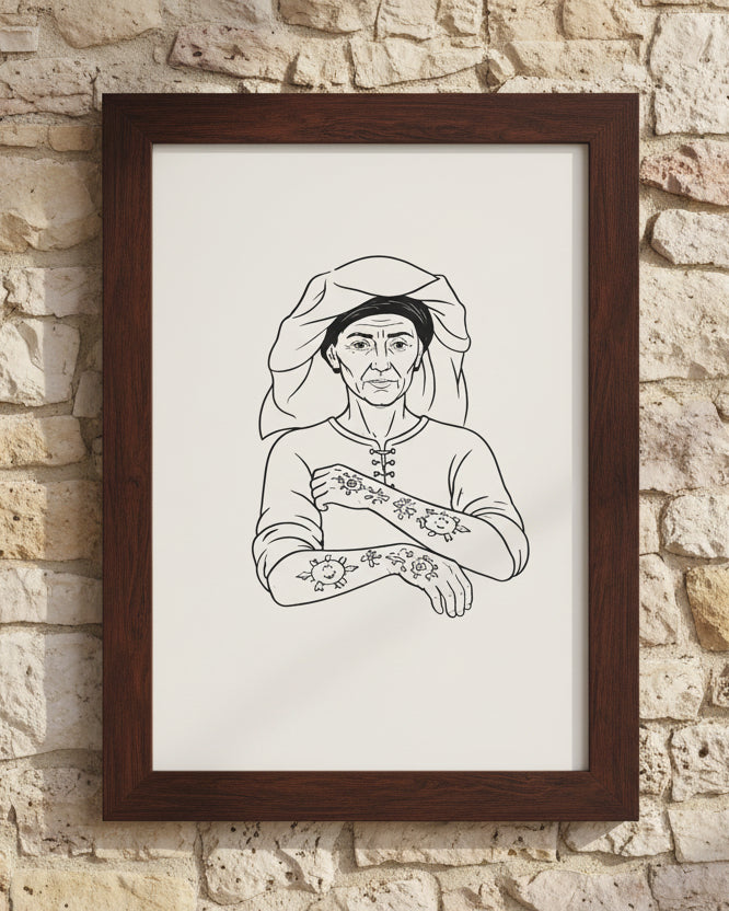 Sicanje Frau Poster – Symbol für Tradition & Stärke (Schwarz)