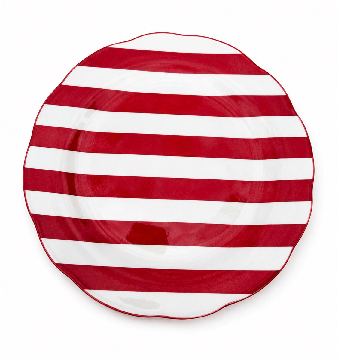 Konoba Essteller Rot-Weiß gestreift 26,7 cm – 4er Set | Opjet Paris