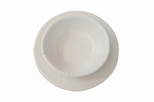 Melamin-Suppenteller mit Kordelrand – Weiß Ø 20 cm