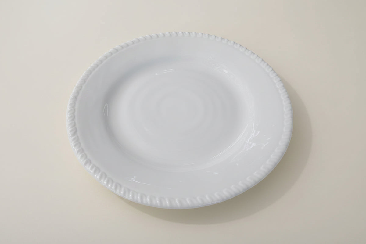 Melamin-Essteller mit Kordelrand – Weiß Ø 28 cm