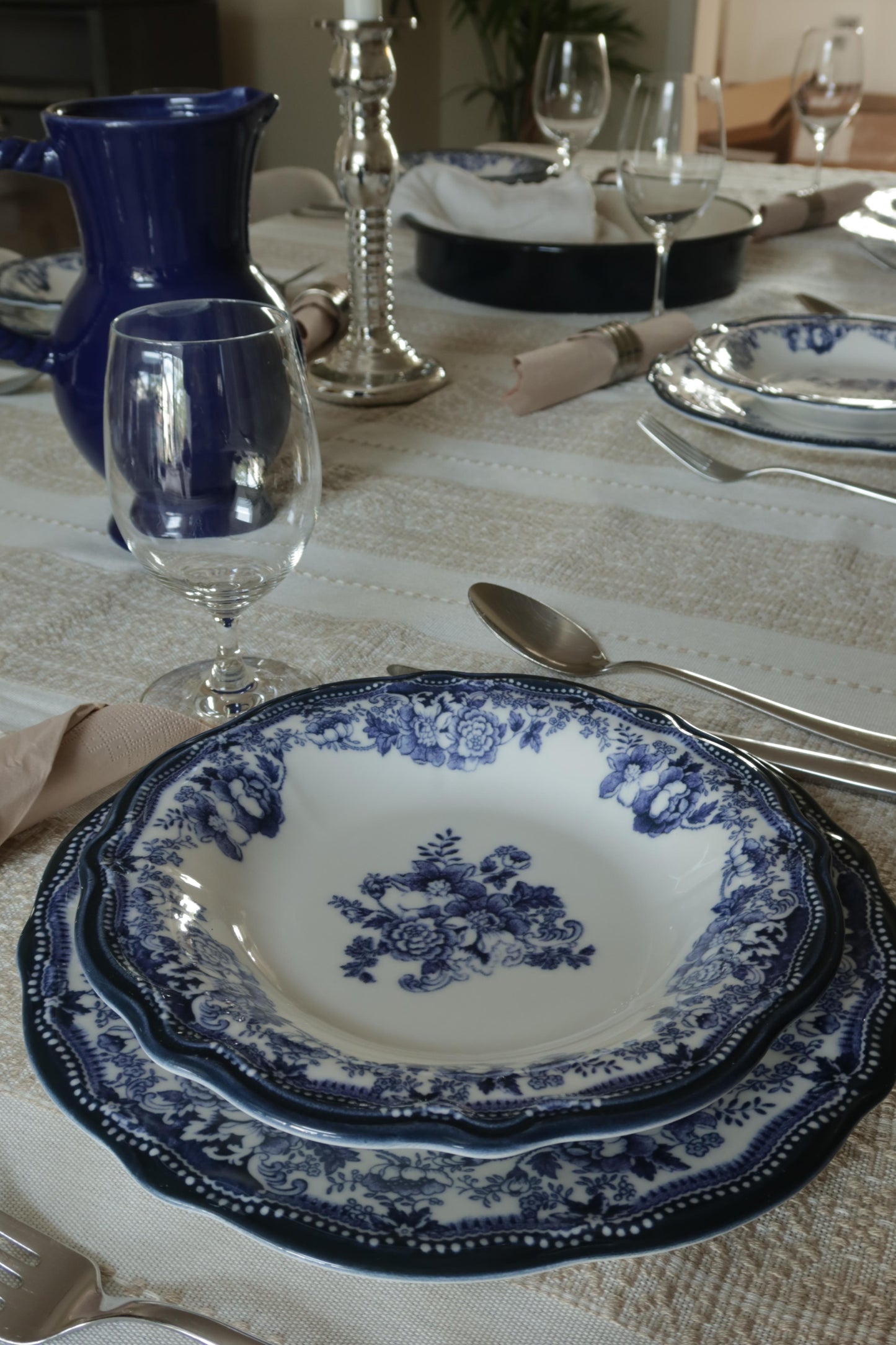 Essteller 26 cm Porzellan Blau – 6er Set | Marija