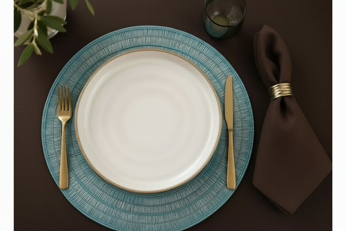 Platzsets MARE – Türkis | Ø 35 cm | 2er-Set