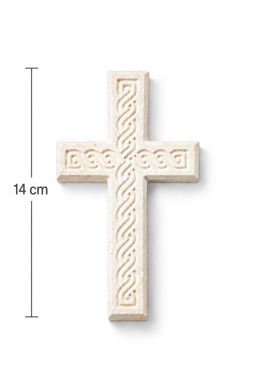 Wandkreuz aus Brač-Stein – gerade Form | 14 cm