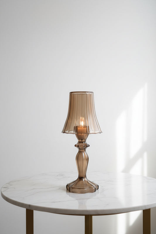 AULICA Glas-Windlicht in Bernsteinbraun 24,5 cm – Konavle