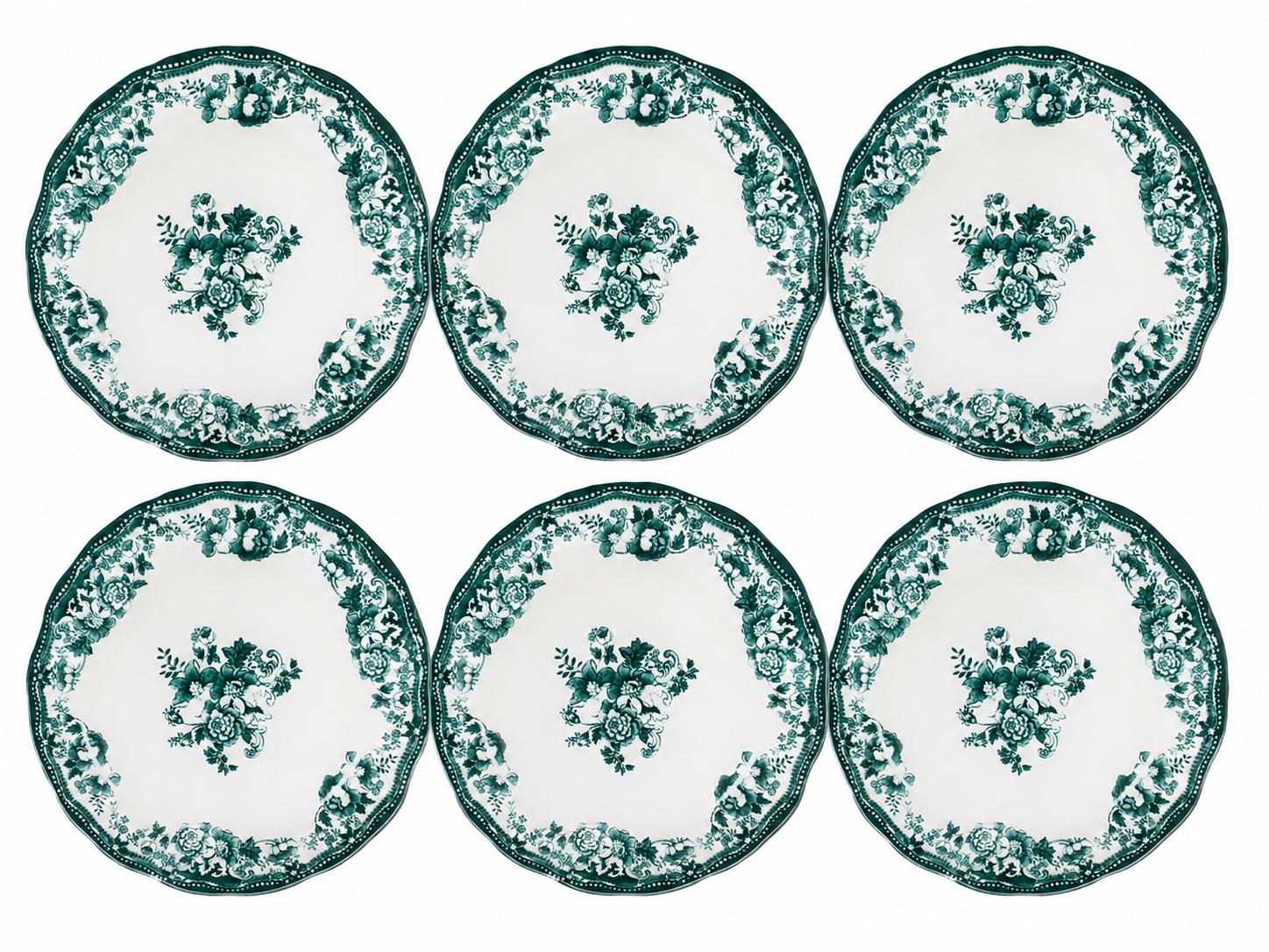 Suppenteller 22 cm Porzellan Grün – 6er Set