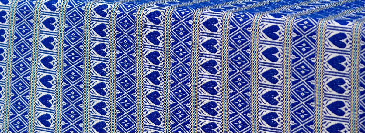 Handgewebter Tischläufer „Ivo“ Blau 50 × 140 cm – aus Kroatien