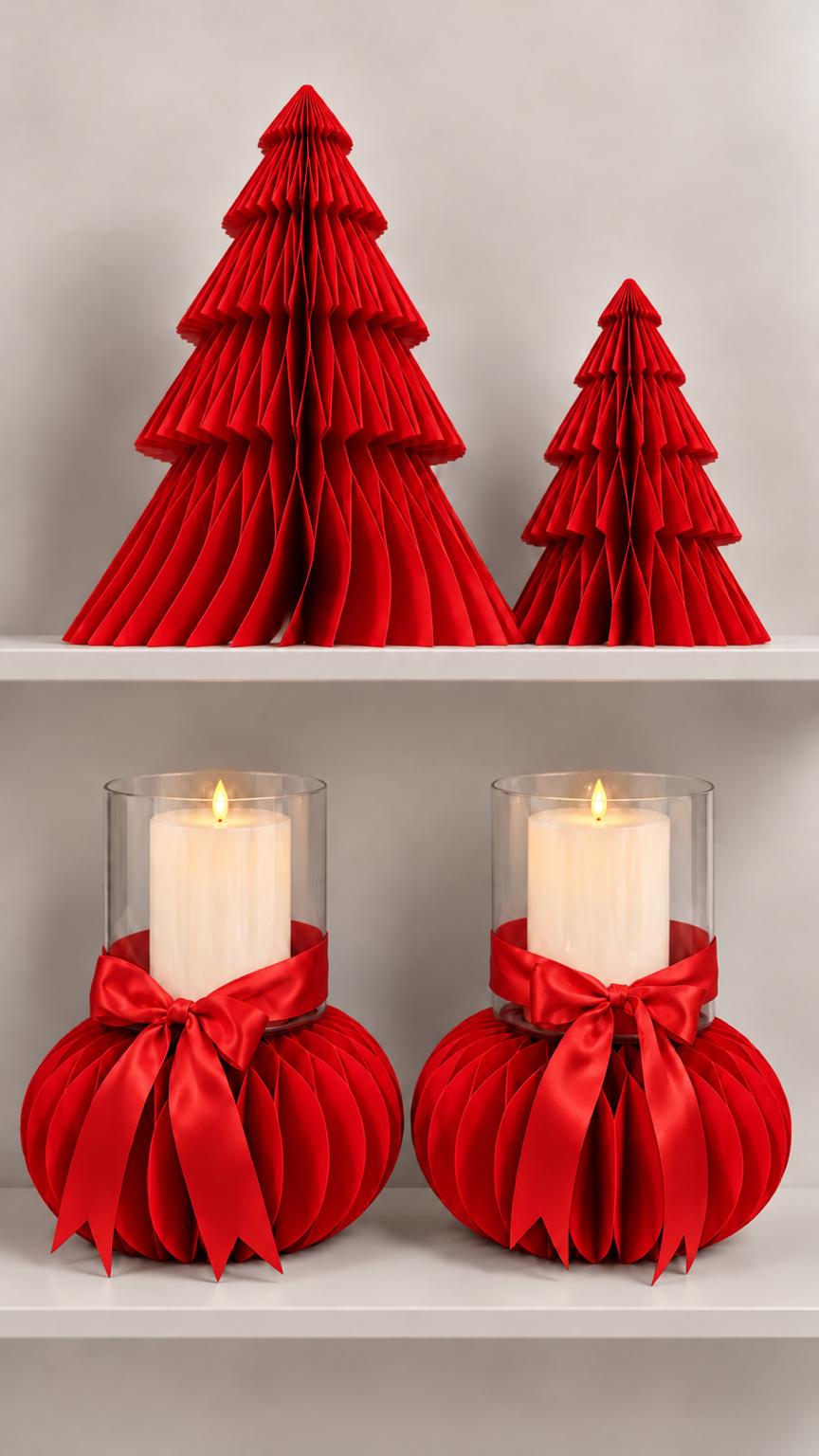 Bože Papiertanne Rot – Weihnachtsdeko 30 cm