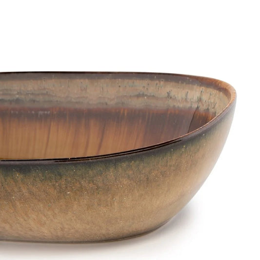 Bazar Bizar COMPORTA Servierschüssel Oval – handgefertigtes Steingut | 25 × 16 cm