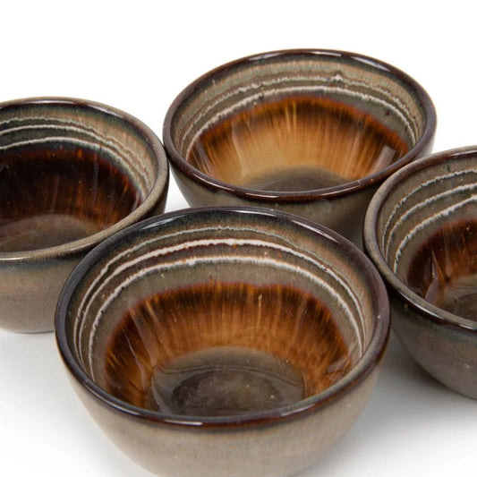 Bazar Bizar COMPORTA Saucenschälchen – 4er-Set aus handgefertigtem Steingut | Ø 6 cm