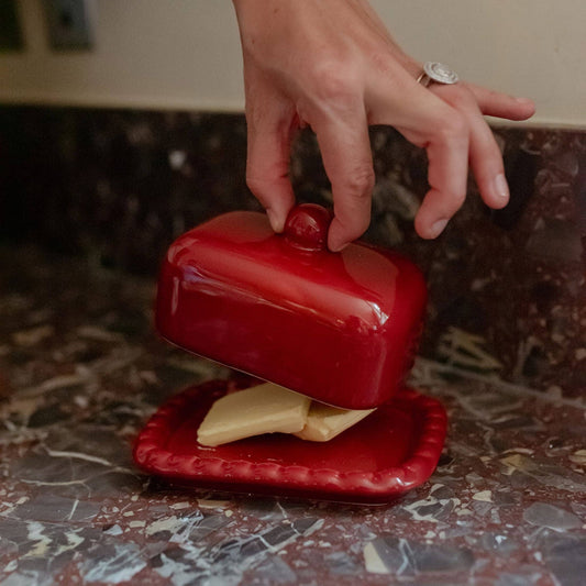 Butterdose Keramik rot – Butterbox mit Deckel | Gabriela
