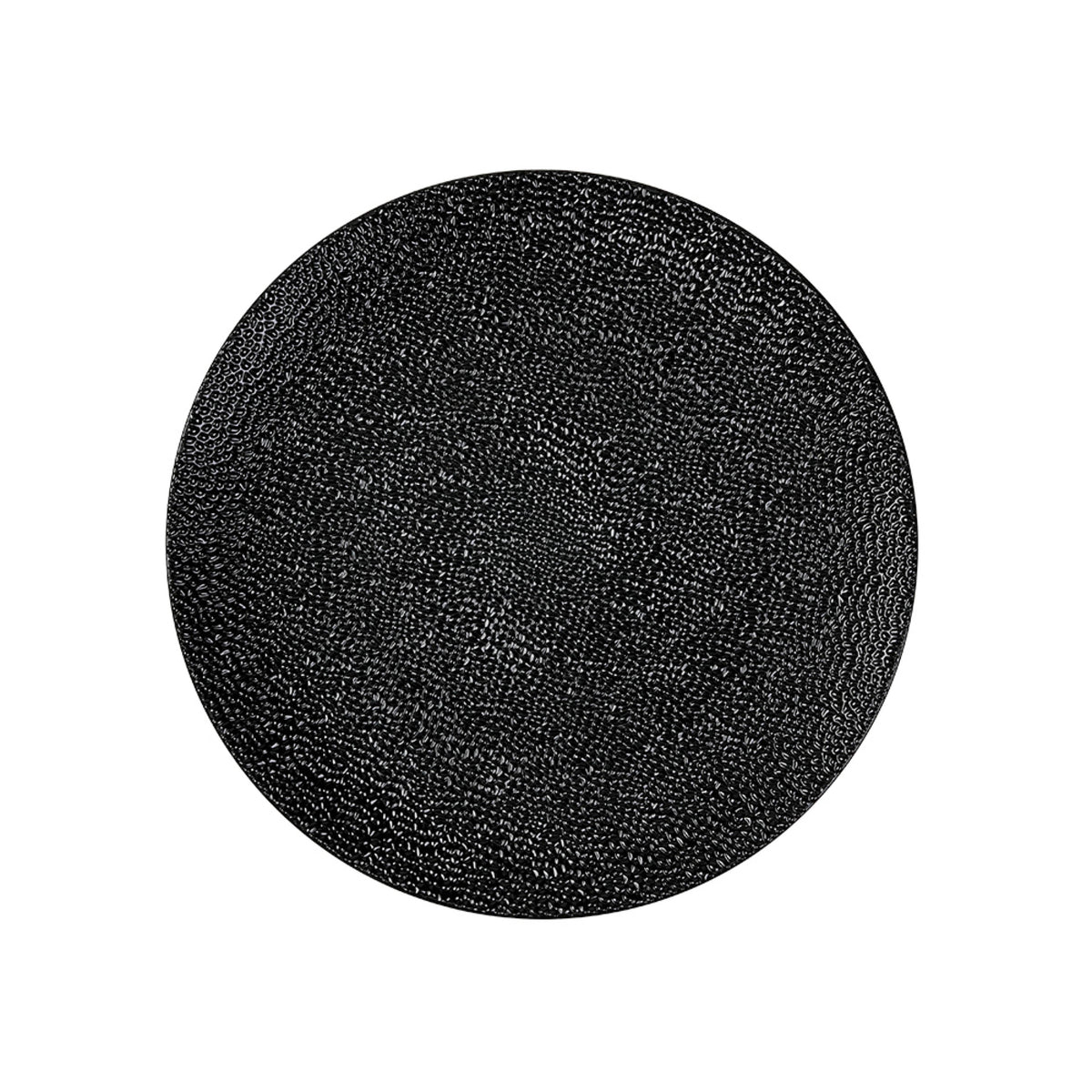 Deko-Platzteller Gehämmert, Kunststoff, 33 cm, Schwarz