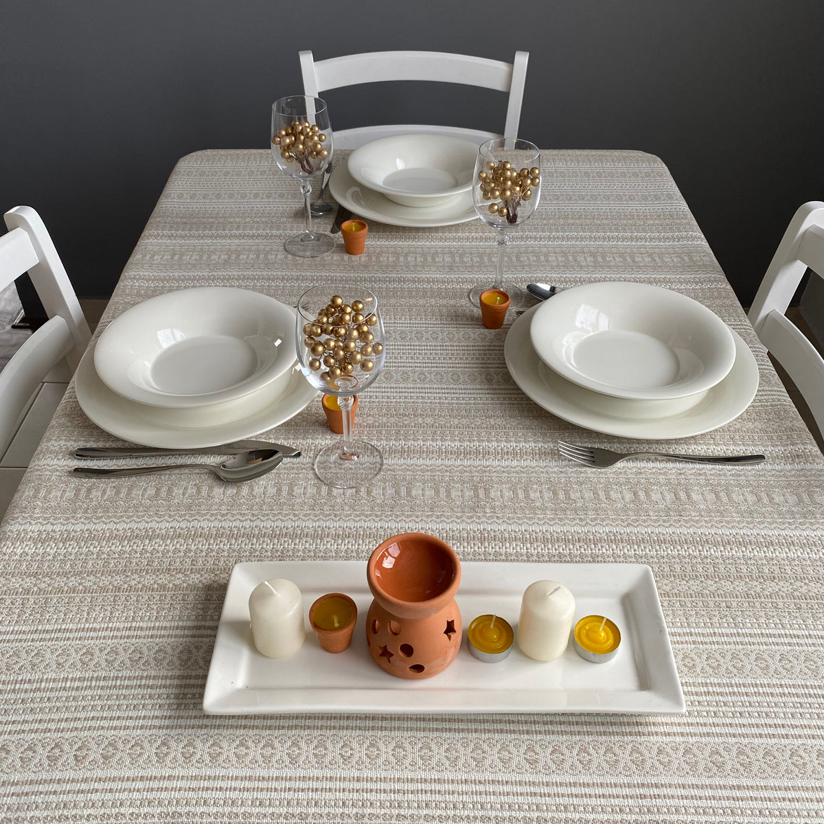 Handgewebter Tischläufer „Josipa“ Beige 50 × 140 cm – aus Kroatien