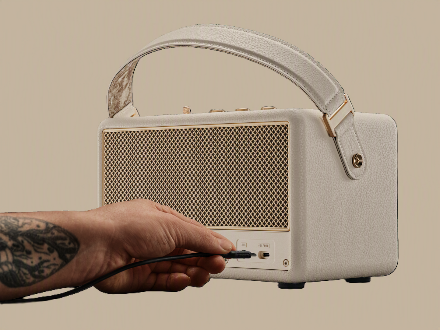 Marshall Kilburn III Bluetooth-Lautsprecher – über 50 Std. Akku | IP54 | Creme