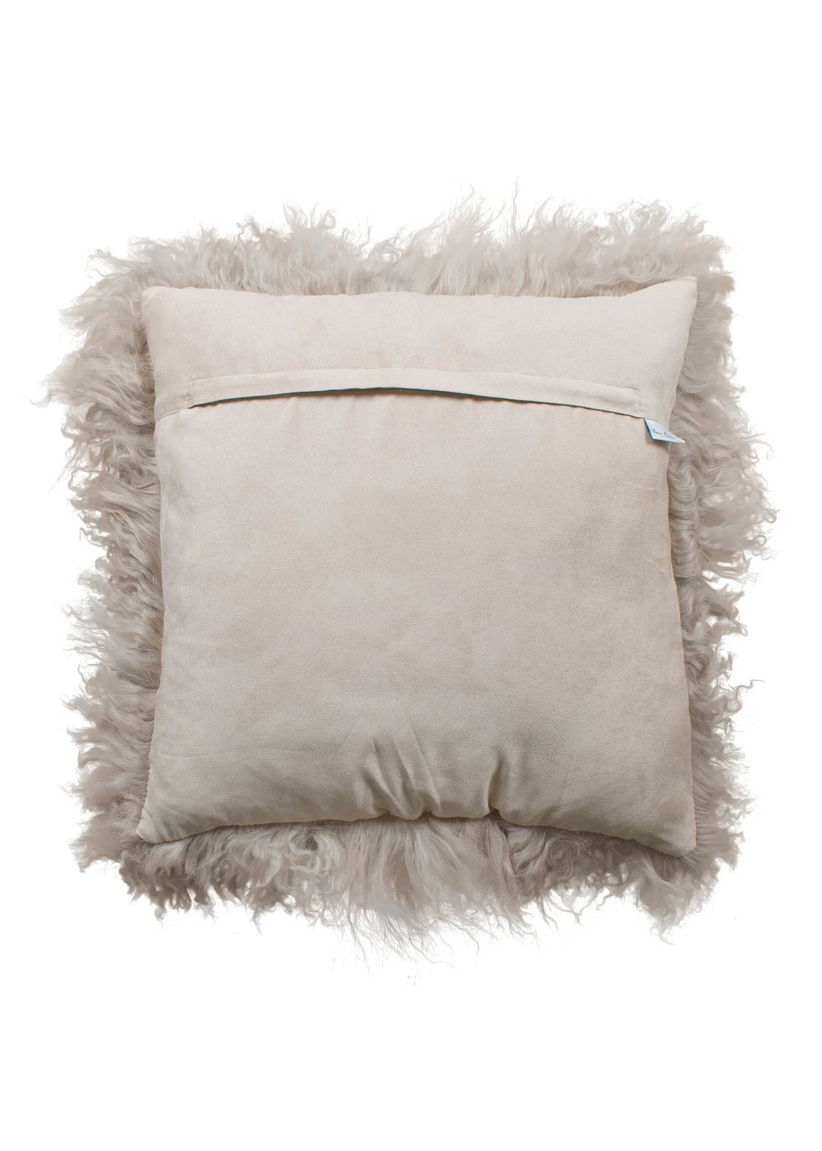 Tibetisches Lammfellkissen Beige ( Sand) – 45 × 45 cm