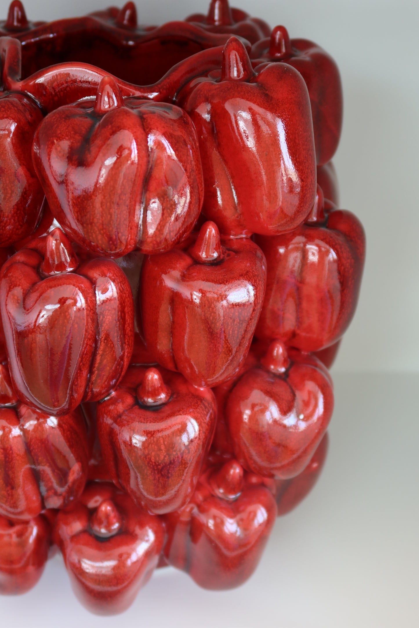Deko Vase Paprika Rot aus Steingut – große Keramikvase 31cm | WERNS®