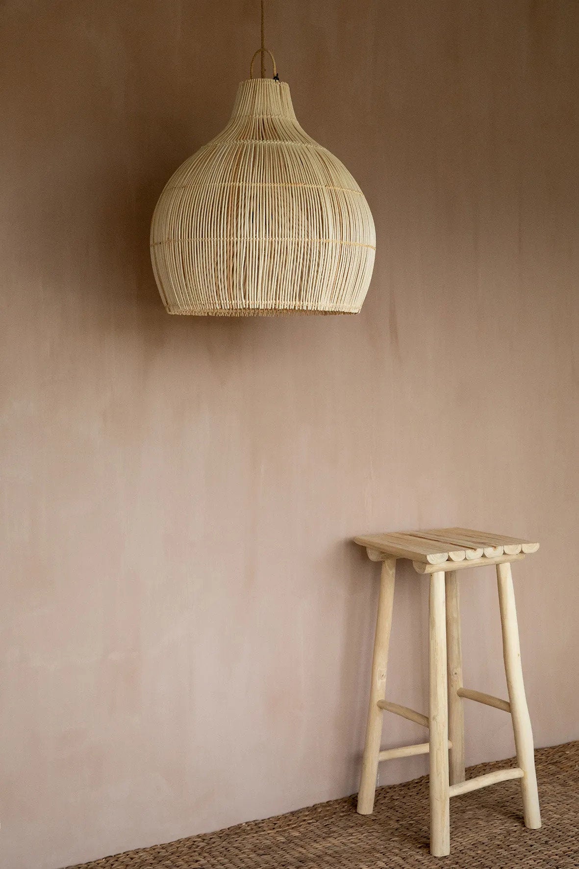 Lobster Trap Pendant Natural L – Rattan Hängelampe Bazar Bizar