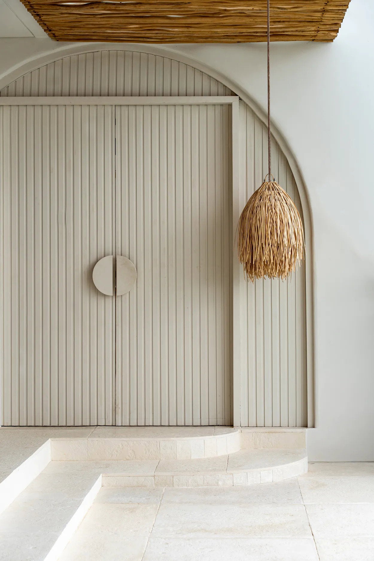 Shaggy Pendant Natural M – Rattan Hängelampe Boho