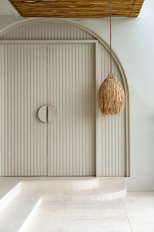 Shaggy Pendant Natural M – Rattan Hängelampe Boho