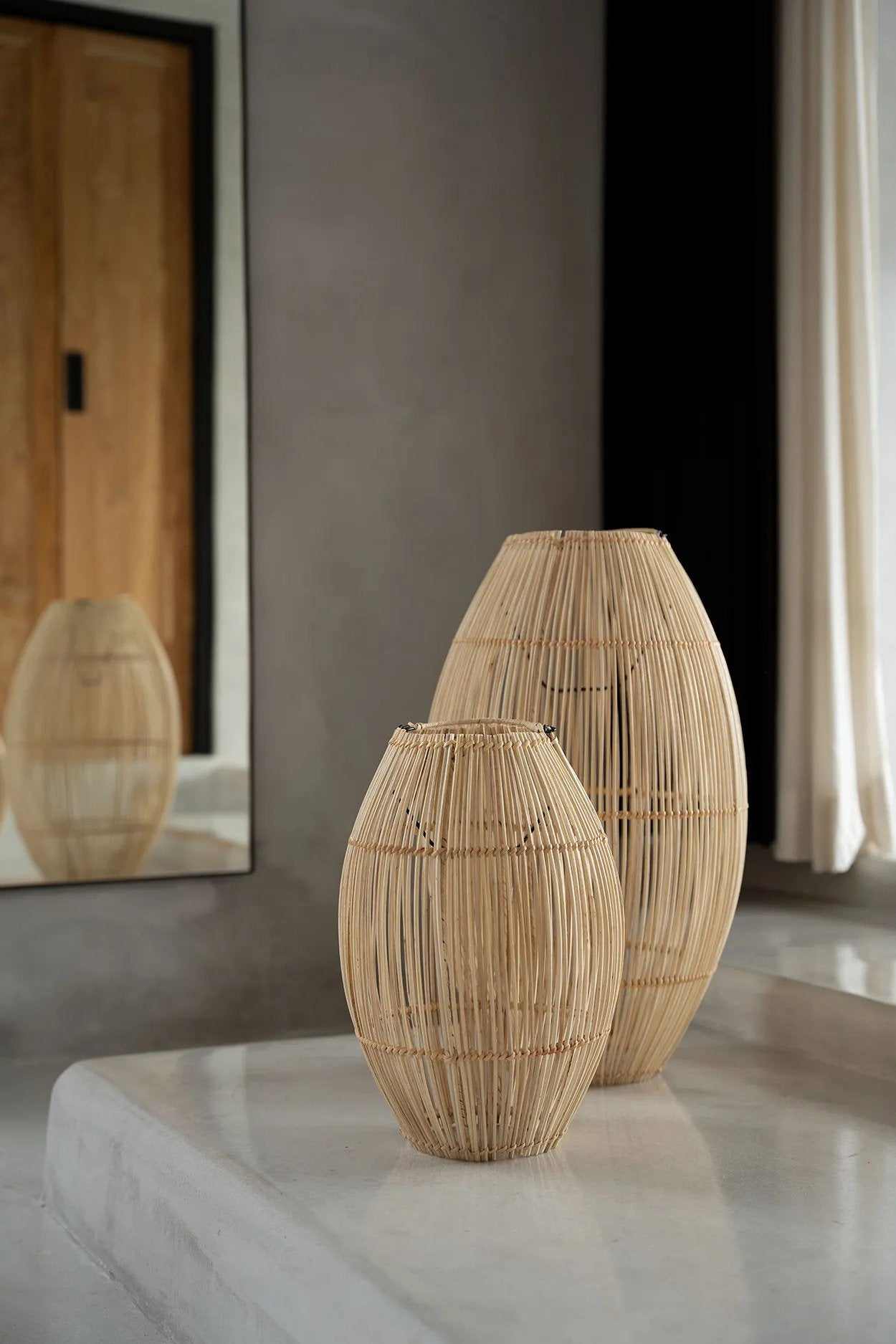 Zuri Pendant Natural L – Rattan Hängelampe Oval