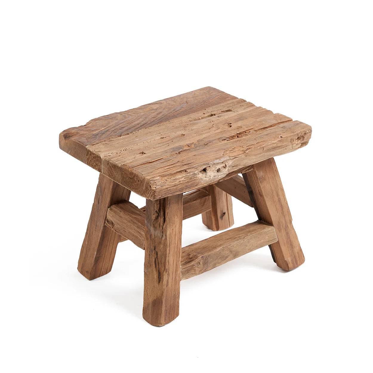 Yoke Hocker aus massivem Teakholz – Natur S | Bazar Bizar