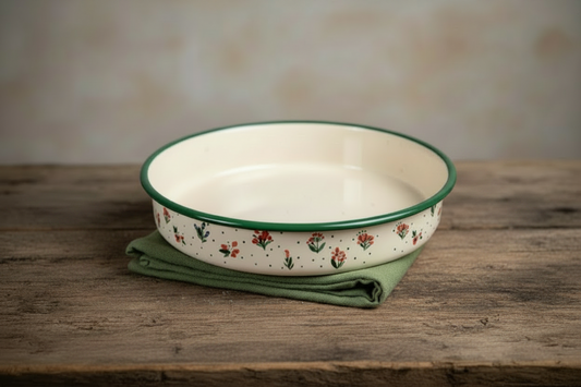 Runde Backform 26cm Flowers - Emaille Tepsija Metalac