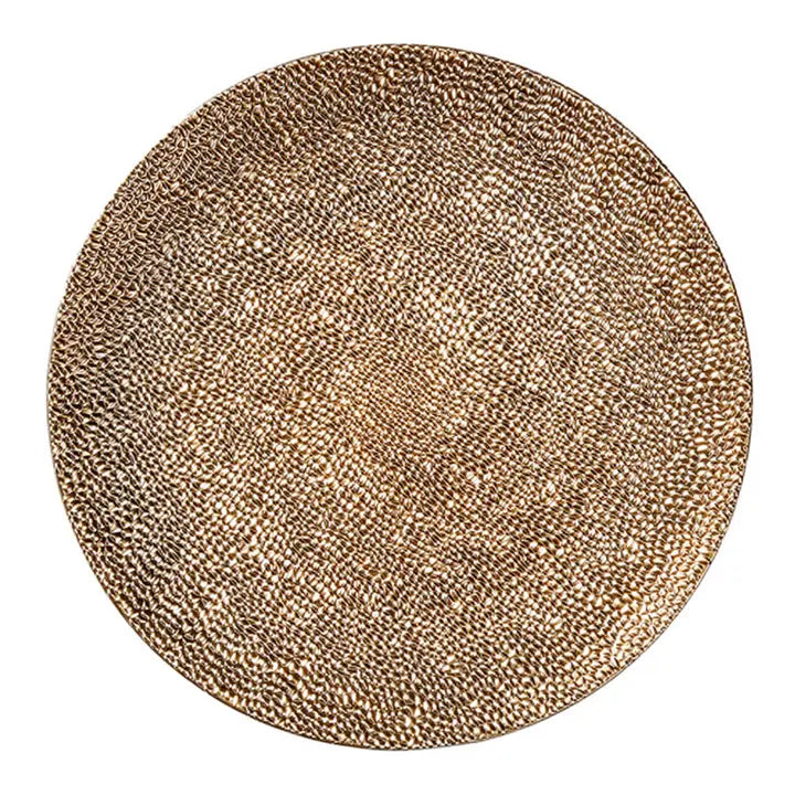 Deko-Platzteller Gehämmert, Kunststoff, 33 cm, Gold