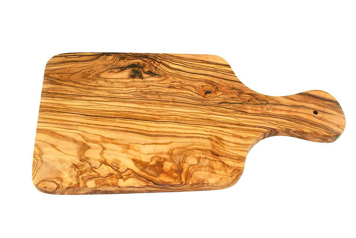 Frühstücksbrett aus Olivenholz 30 cm mit Griff – Jure