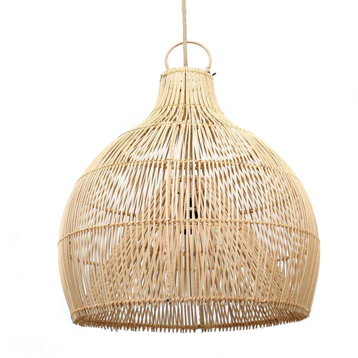 Lobster Trap Pendant Natural L – Rattan Hängelampe Bazar Bizar