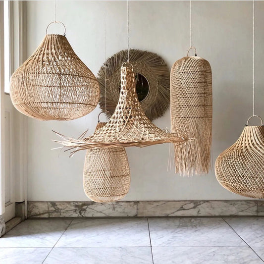 Mykonos Pendant Natural M – Rattan Hängelampe Bazar Bizar
