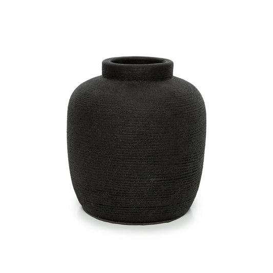 Bazar Bizar Vase „Peaky“ Schwarz – Terrakotta 18 cm -M