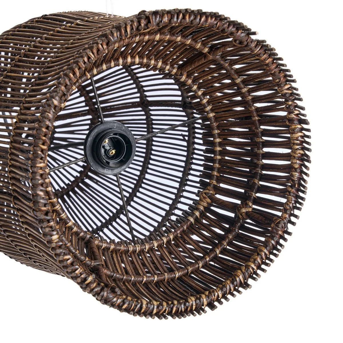 Pendelleuchte Woven Bell Braun – S – handgefertigt aus Bambus