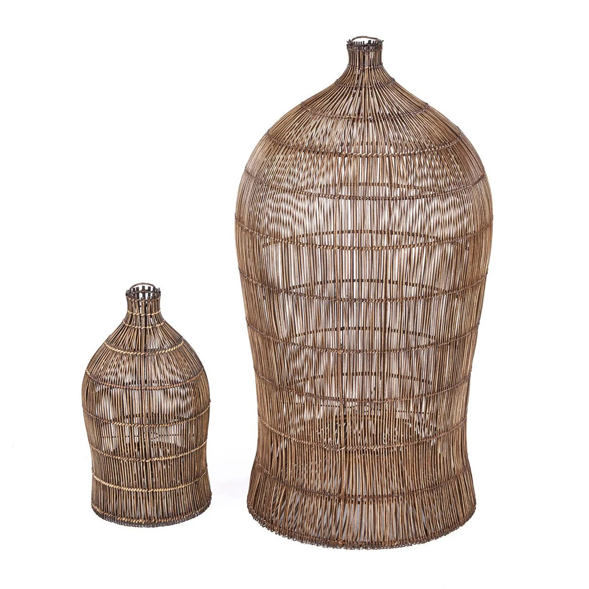 Pendelleuchte Woven Bell Braun – S – handgefertigt aus Bambus