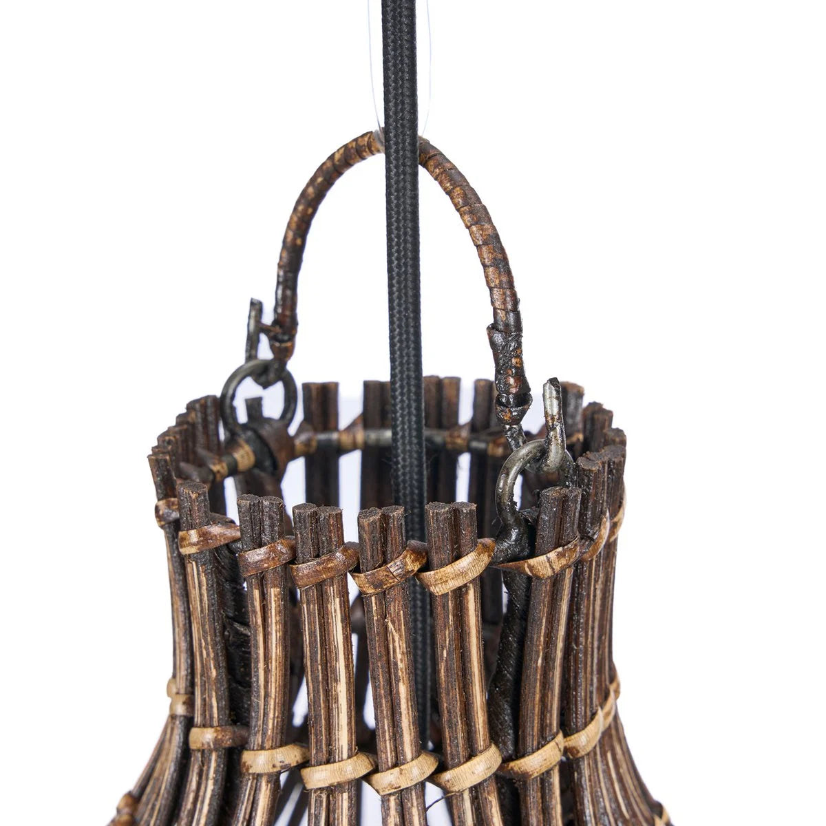 Pendelleuchte Woven Bell Braun – S – handgefertigt aus Bambus