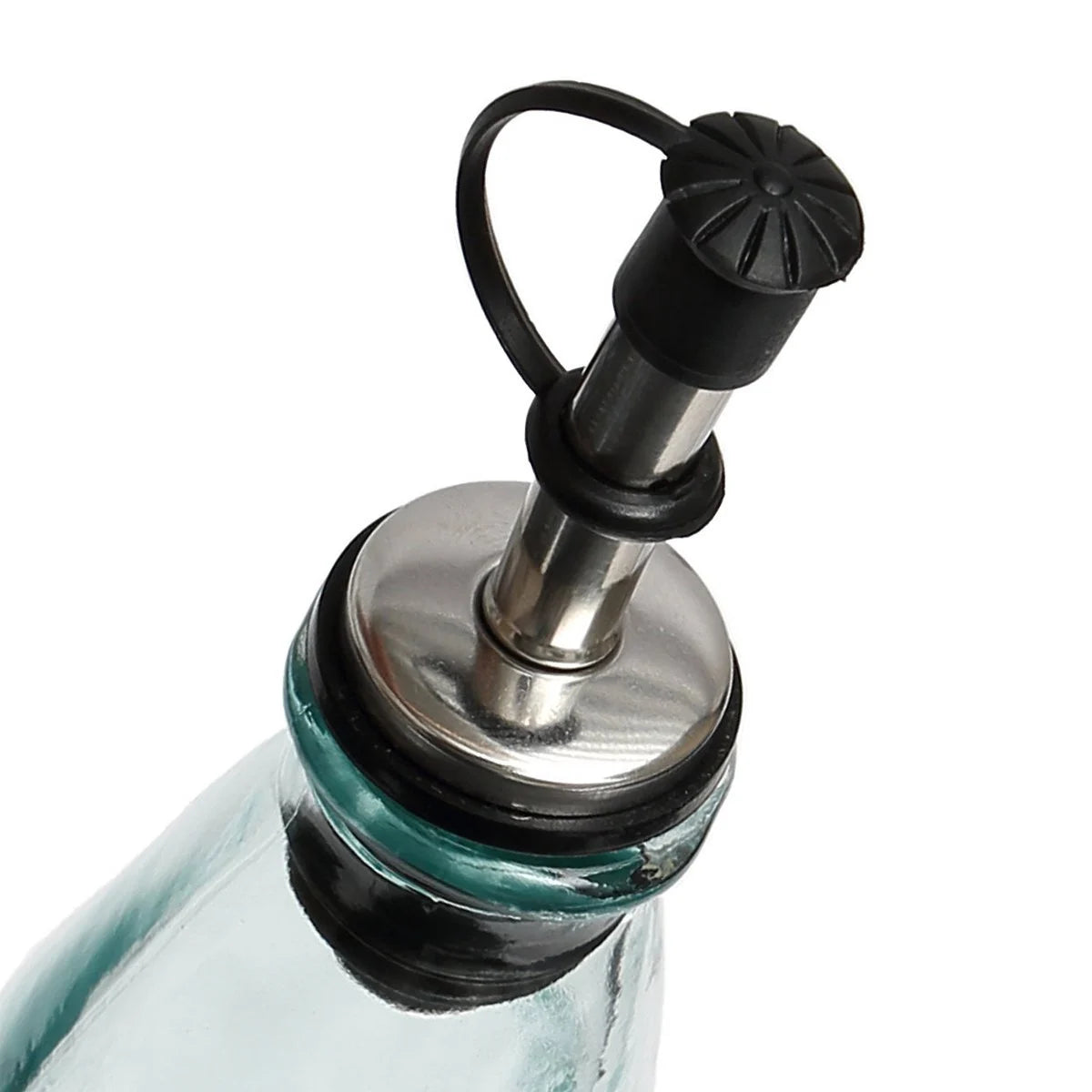 Bazar Bizar Olivenölflasche aus Glas mit Ausgießer – Transparent
