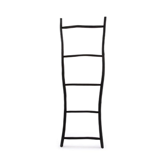 Bazar Bizar Dekoleiter „Tulum“ Schwarz 165 cm aus Teakholz