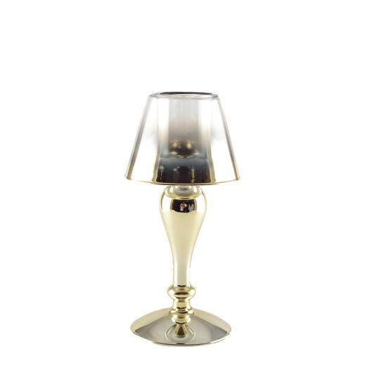 Goldener Glas-Kerzenhalter auf Sockel 25 cm – Istrien