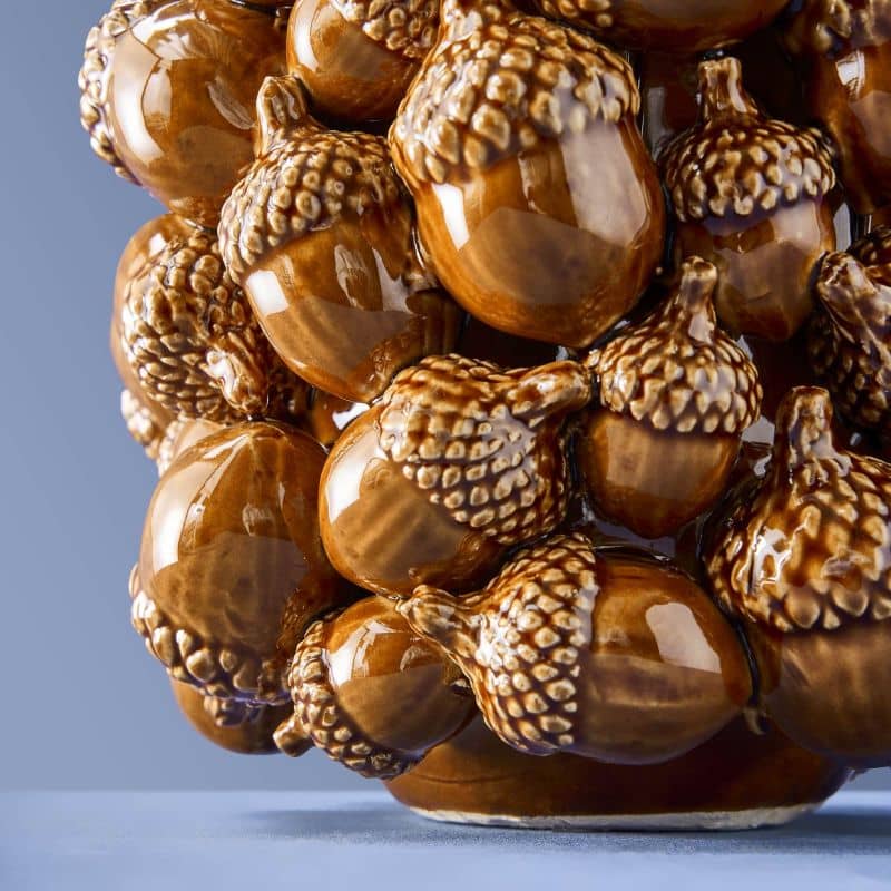 Deko Vase Eicheln braun aus Steingut – große Keramikvase | WERNS®