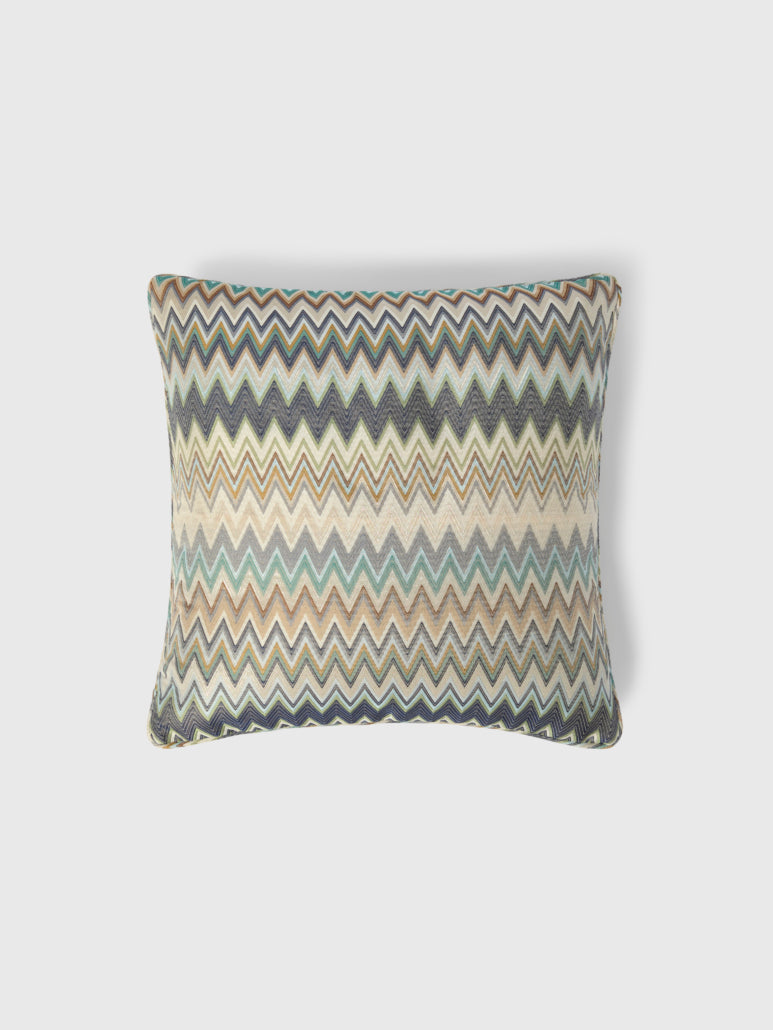 Missoni Home Kissen Masuleh 45 × 45 cm Türkis Mehrfarbig – Seidenmischung