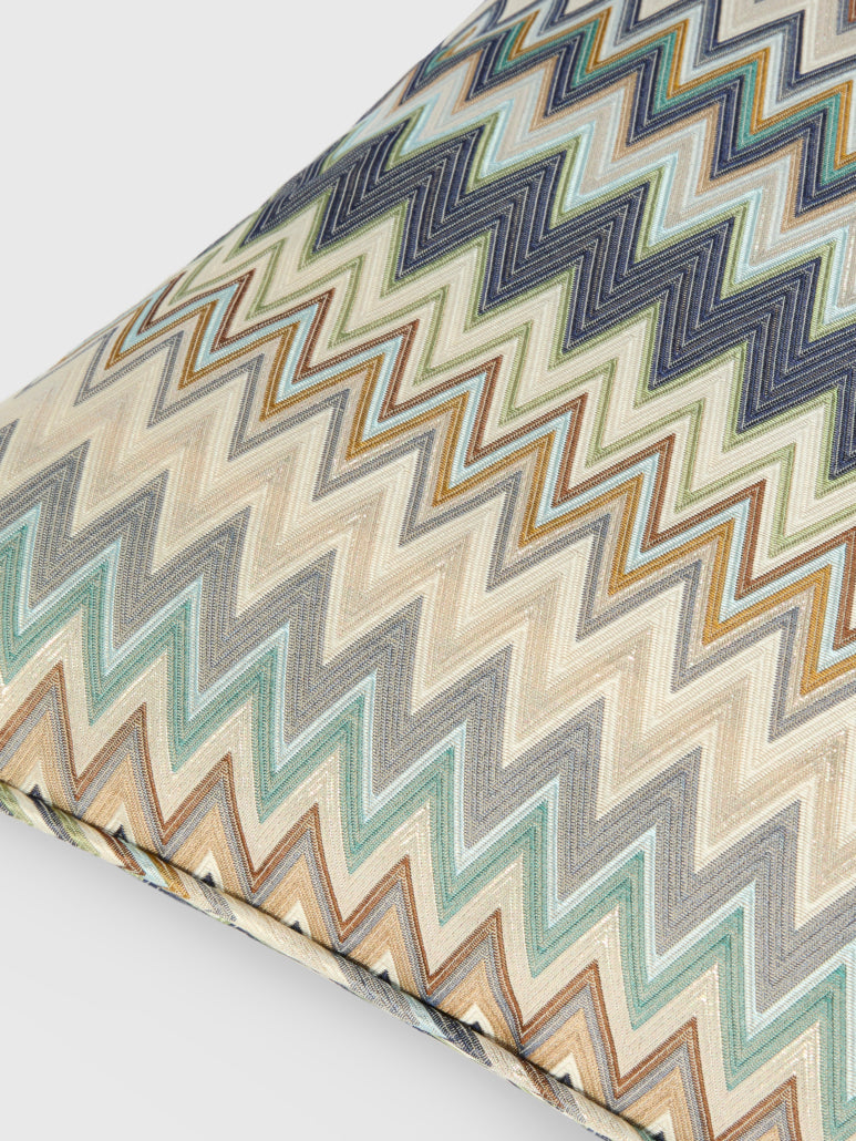 Missoni Home Kissen Masuleh 45 × 45 cm Türkis Mehrfarbig – Seidenmischung